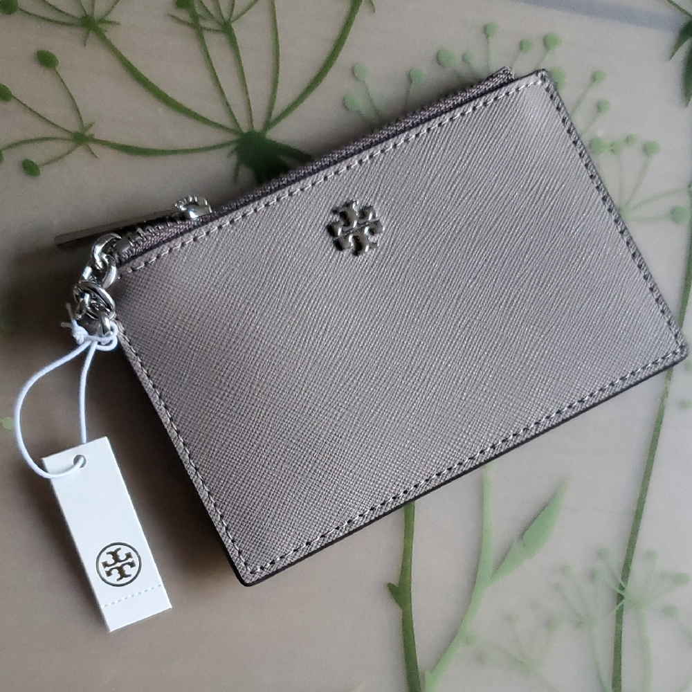 Tory Burch Gray Key & Card Holder